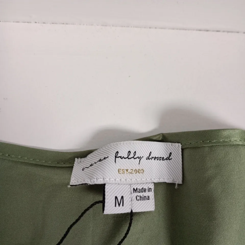 NEVER FULLY DRESSED GREEN LACE WRAP MIDI SKIRT – SIZE M