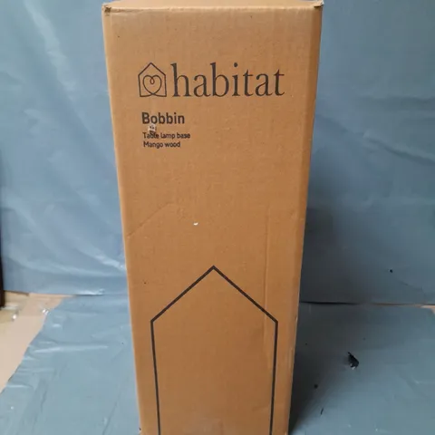 BOXED HABITAT BOBBIN TABLE LAMP BASE - MANGO WOOD