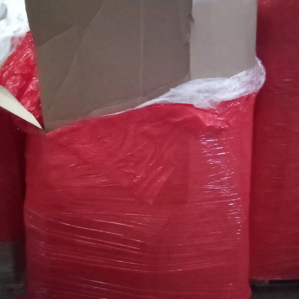 PALLET OF ASSORTED ITEMS INCLUDING ELECTRIC FRYER, DUAL AIR FRYER, ADJUSTABLE POSTER STAND, LED CEILING FAN, ROLLER BLINDS, 12" DESK FAN 