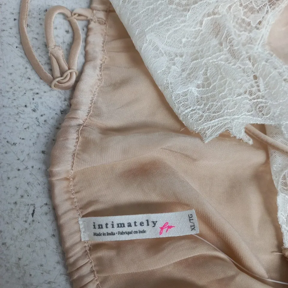 INTIMATELY BEIGE SATIN SLIP WITH LACE TRIM, WOMEN'S XL