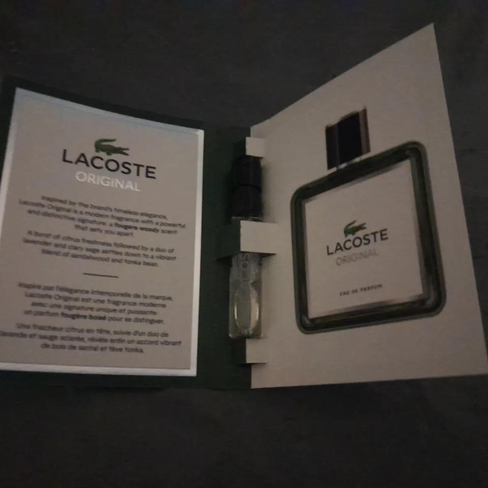 APPROXIMATELY 800 LACOSTE ORIGINAL EAU DE PARFUM 2ML SAMPLES