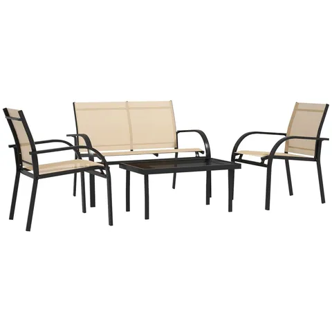 BOXED ANJUMA 4-PERSON GARDEN LOUNGE SET WITH CUSHIONS 