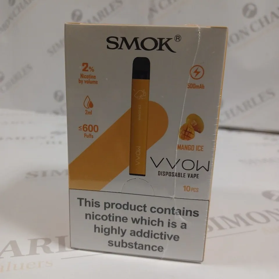SEALED SMOK VVOW 10-PACK OF DISPOSABLE VAPES - MANGO ICE