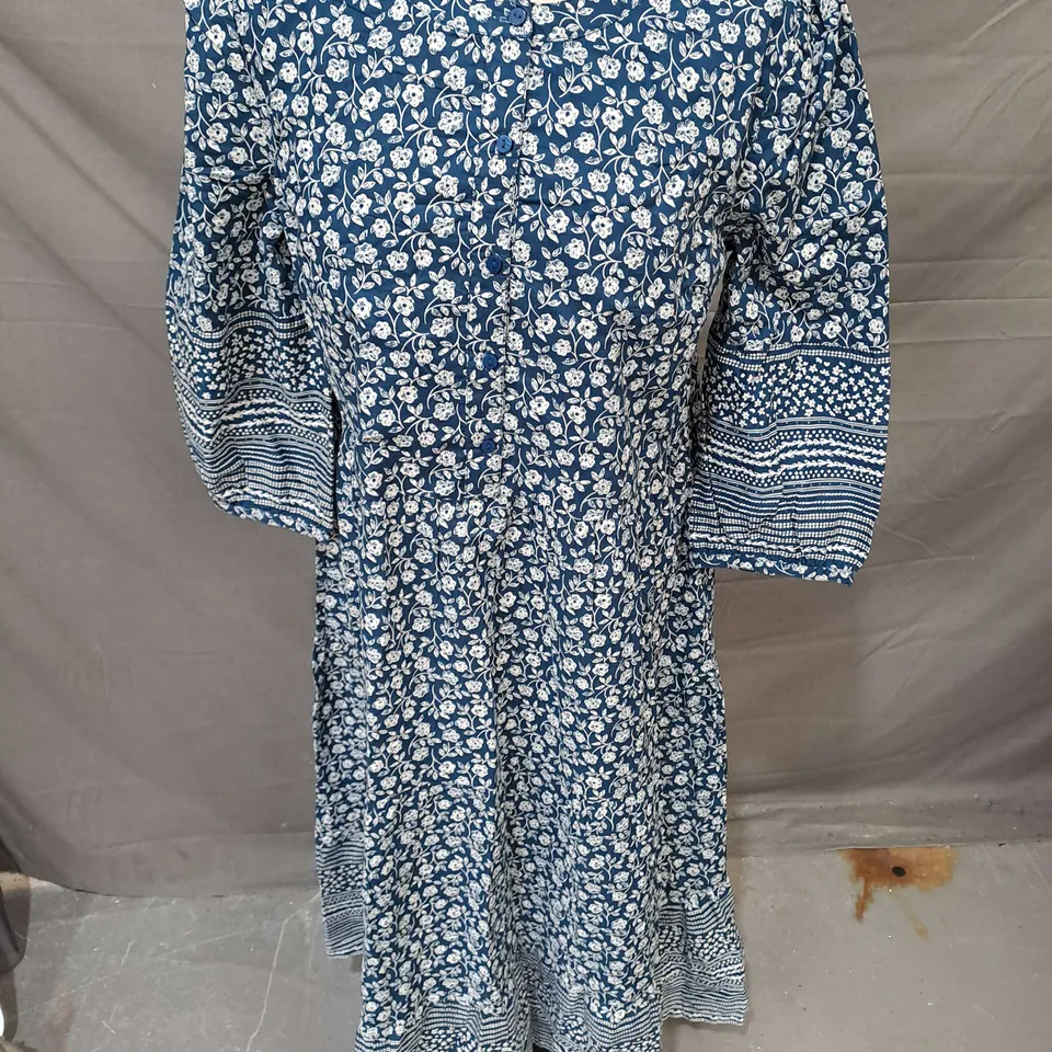 SEASALT CORNWALL CHARBON DRESS IN BLOSSOM BORDER RAINCLOUD SIZE 10