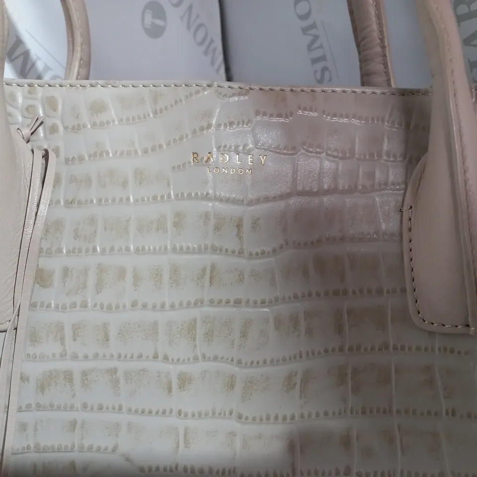 RADLEY DUSTY PINK SNAKE PRINT HANDBAG