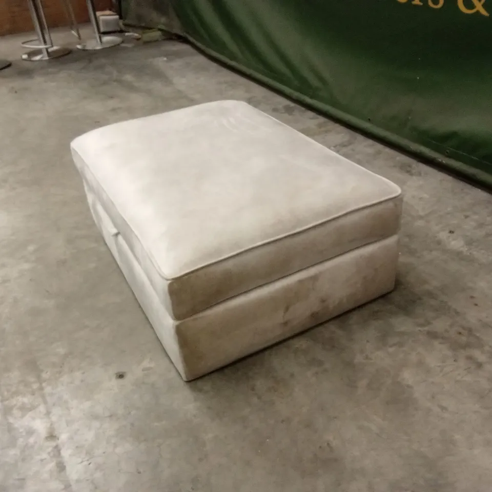 DESIGNER CHERISHED FABRIC OTTOMAN STORAGE STOOL