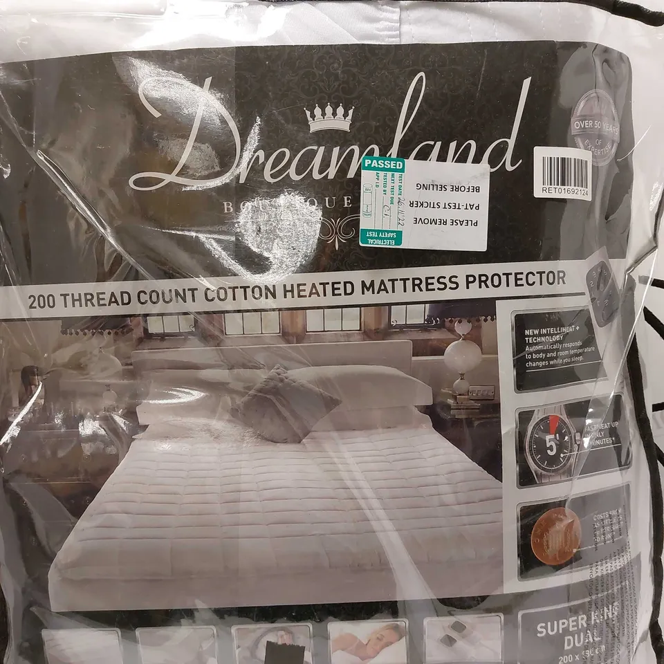 DREAMLAND BOUTIQUE COTTON HEATED MATTRESS PROTECTOR - SIZE UNKNOWN