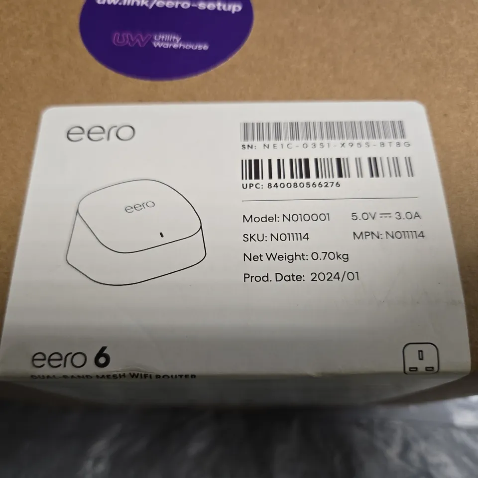 EERO 6 DUAL-BAND MESH WIFI ROUTER – BOXED