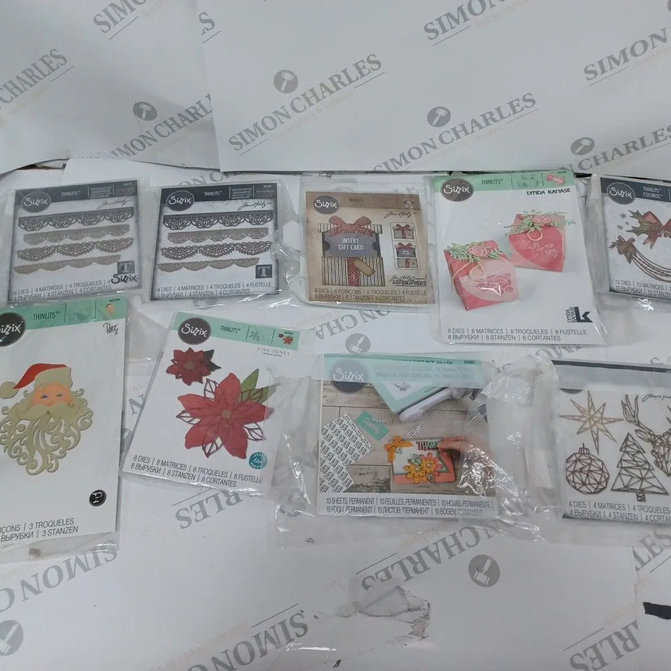 APPROXIMATELY 20 SIZZIX CRAFTING ITEMS TO INCLUDE THINLITS DIE, AND STAMP FRAMES ETC. 