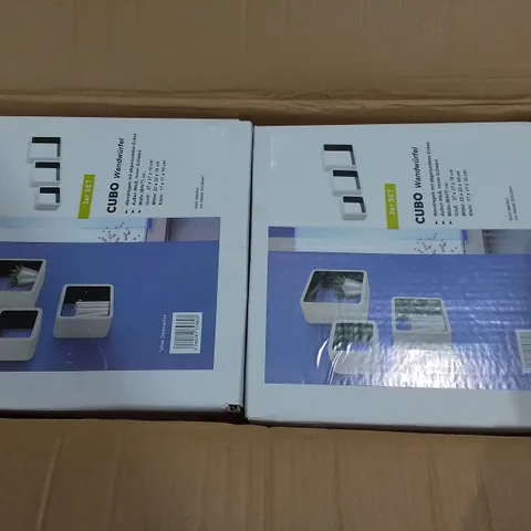 LOT OF 4 BOXED SETS OF CUBE WALL SHELF 3 PACKS IN WHITE