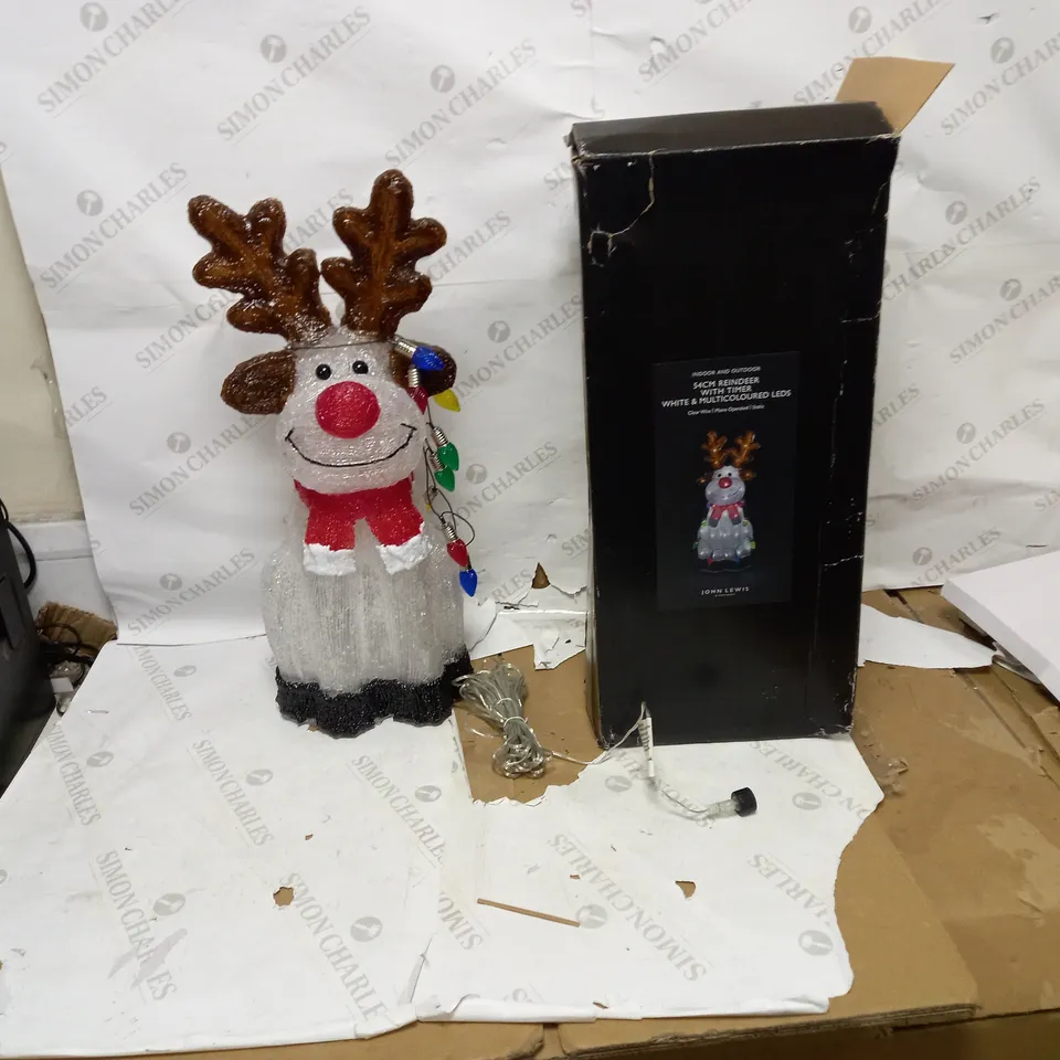 JOHN LEWIS 54CM REINDEER WITH TIMER LEDS 