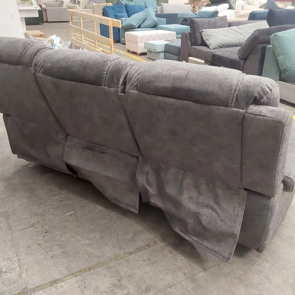 AXANIA 3 SEATER FABRIC UPHOLSTERED MANUAL RECLINER SOFA