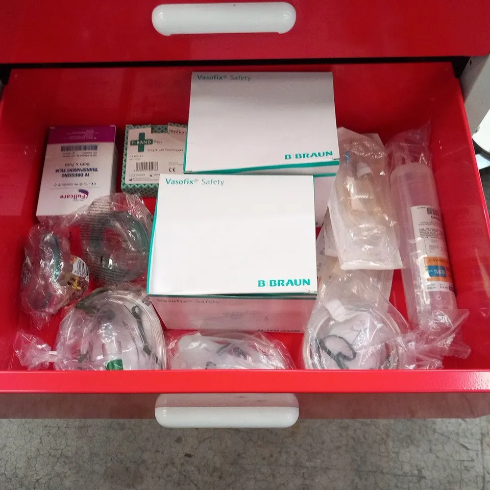 MEDISCO 4 DRAWER MOBILE UNIT(STOCKED WITH MEDICAL SUPPLIES)