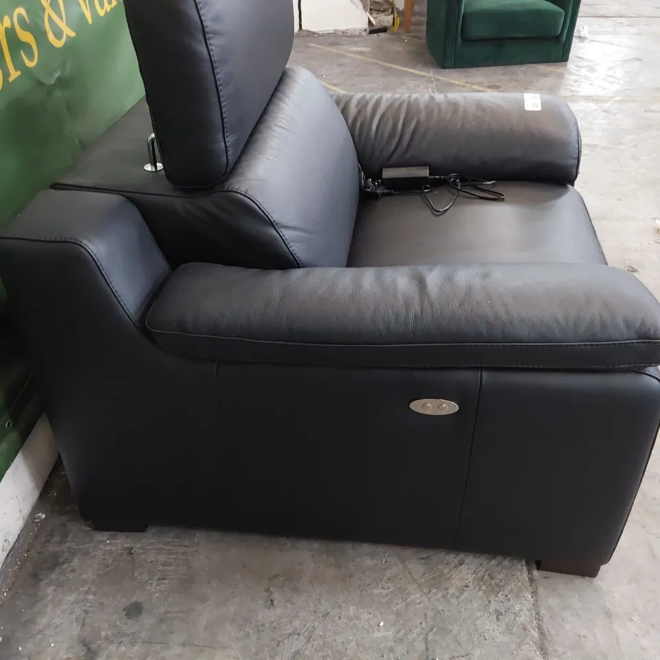 QUALITY ITALIAN DESIGNER RICCARDO POWER RECLINING EASY CHAIR BLACK LEATHER 