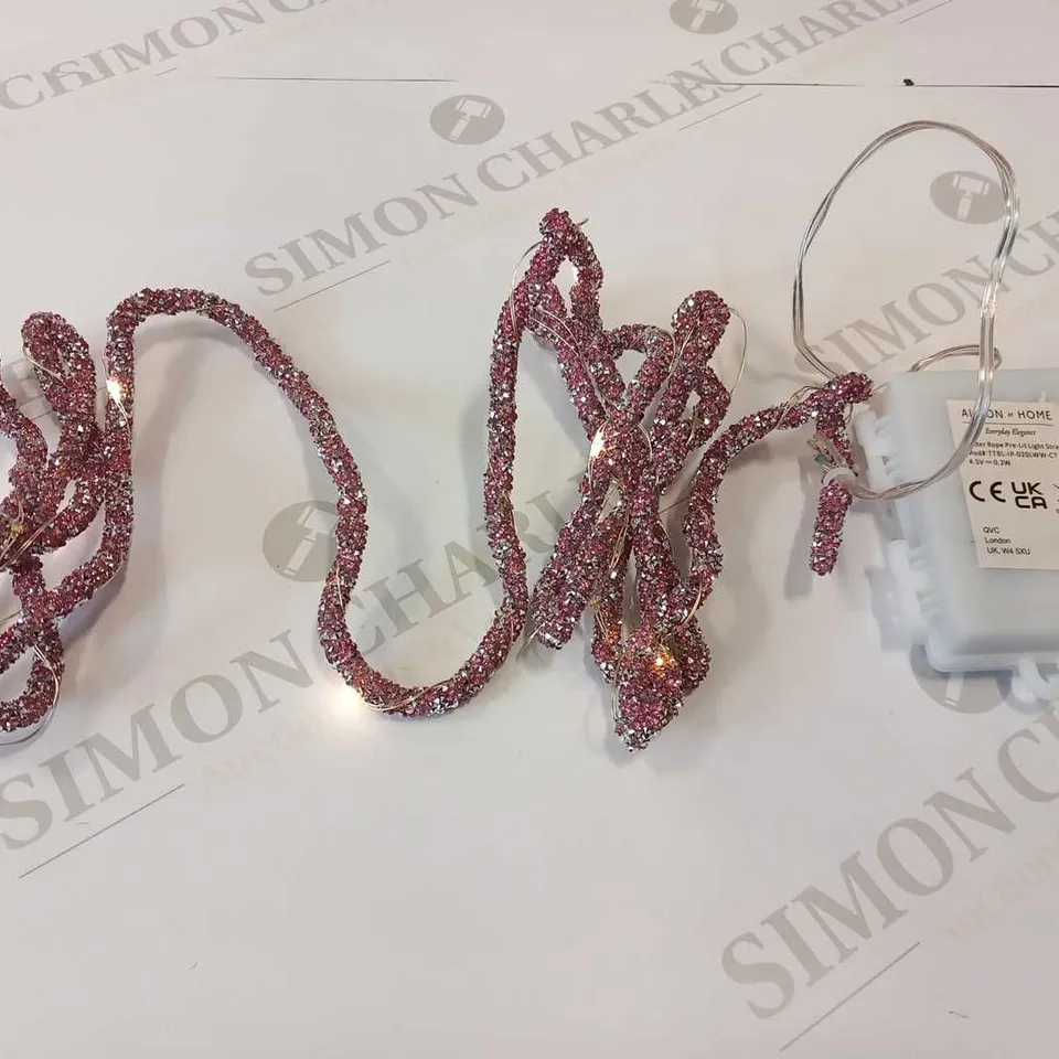 10 BRAND NEW BOXED ALISON AT HOME EVERYDAY ELEGANCE ALISON CORK SET OF THREE 2M PRE-LIT GLITTER ROPE LIGHT STRANDS WITH BATTERIES