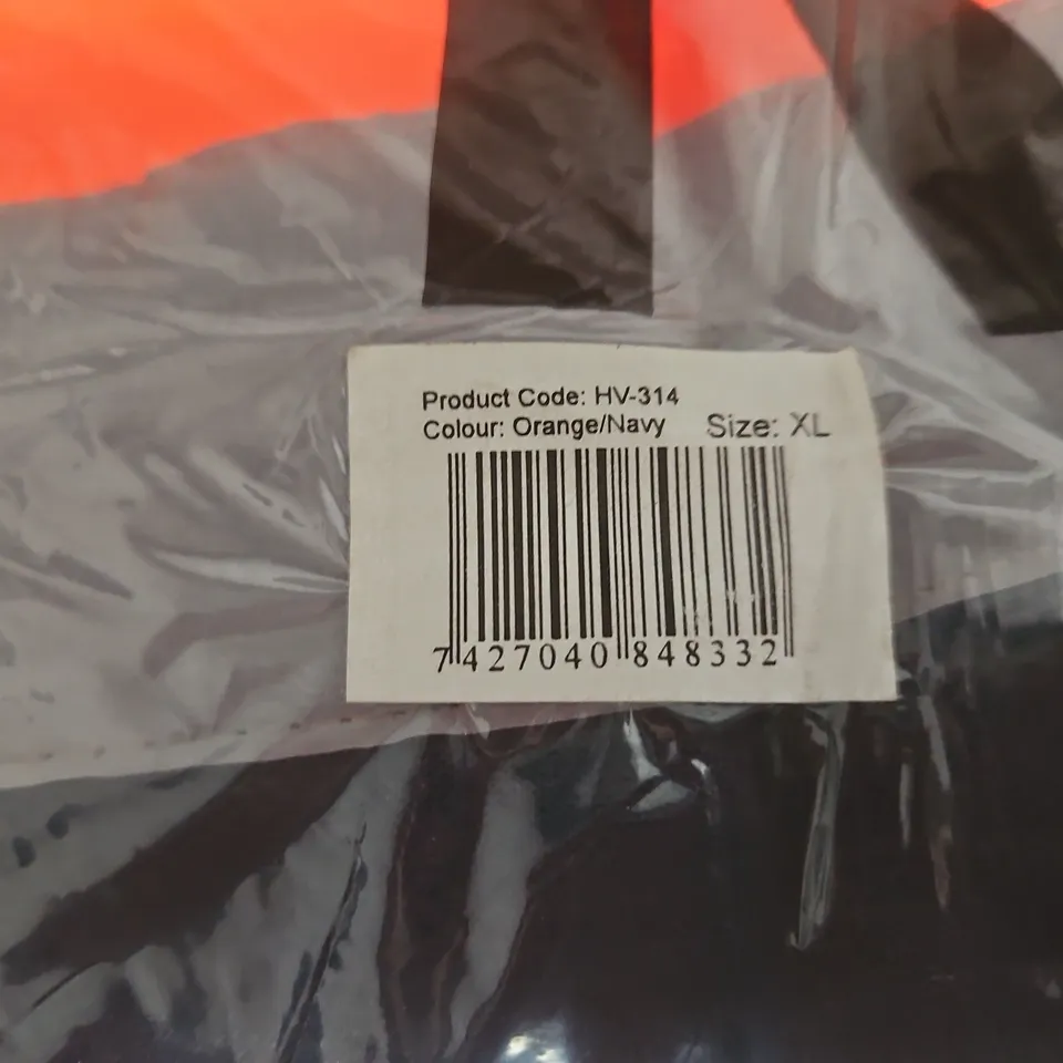 HIGH-VISIBILITY SAFETY JACKET ORANGE/NAVY, SIZE XL (HV-314)