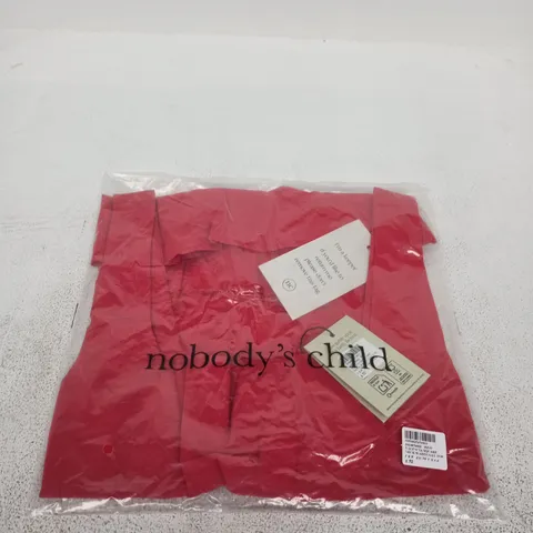 NOBODY'S CHILD VALENCIA SQUARE NECK WAISTCOAT TOP – RED, UK 8
