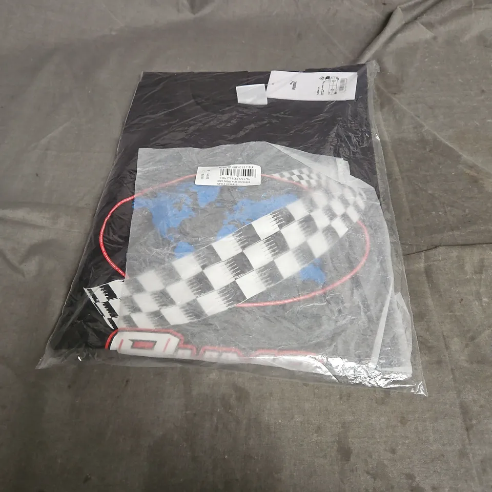 PUMA MOTORSPORT GRAPHIC LONG SLEEVE TEE IN BLACK SIZE M