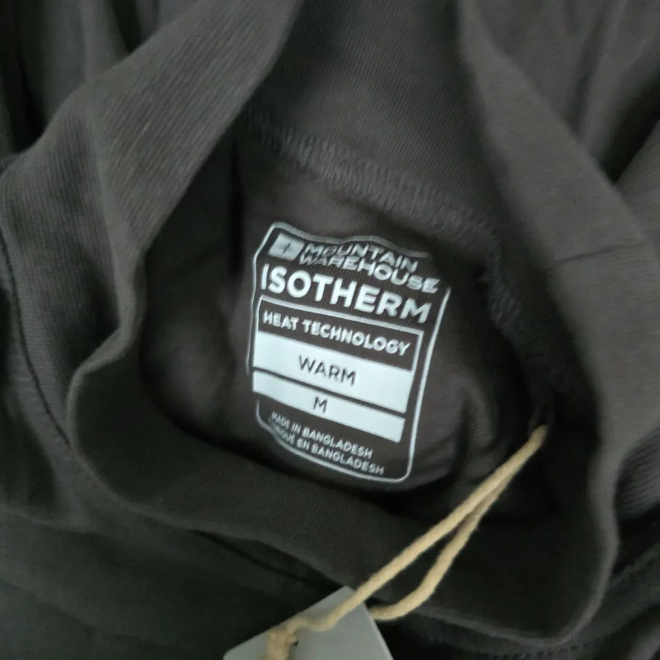 MOUNTAIN WAREHOUSE MERIBEL COTTON TURTLE NECK THERMAL BASELAYER TOP IN DARK GREY - MEDIUM