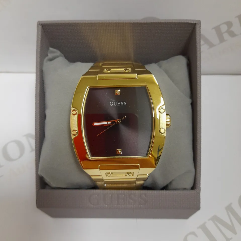 GUESS PHOENIX POLISHED GOLD STAINLESS STEEL WATCH  RRP £215