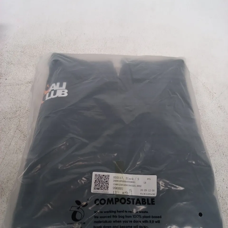 CALI CLUB BLACK LOGO HOODIE SIZE S