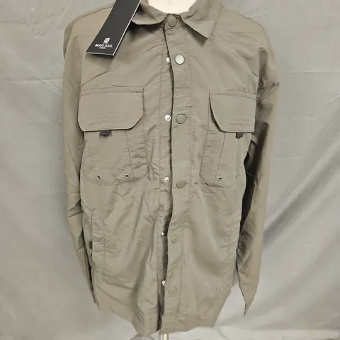 BRAVE SOUL MENS PEARSON SHACKET IN KHAKI SIZE L