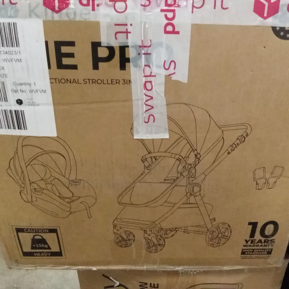 BOXED KINDERKRAFT ESME PRO 3-IN-1 TRAVEL SYSTEM - BLACK