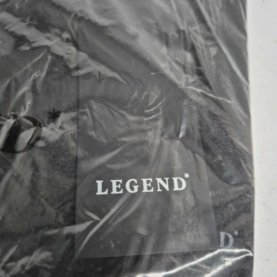 LEGEND LONDON PREMIUM BASICS T-SHIRT WITH LOGO – WASHED GREY – UK S