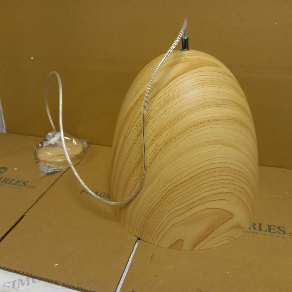 BRAND NEW DAR LIGHTING GLYN WOOD EFFECT METAL PENDANT LAMP