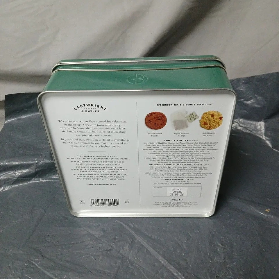 CARTWRIGHT AND BUTLER AFTERNOON TEA AND BISCUIT SELECTION IN TIN