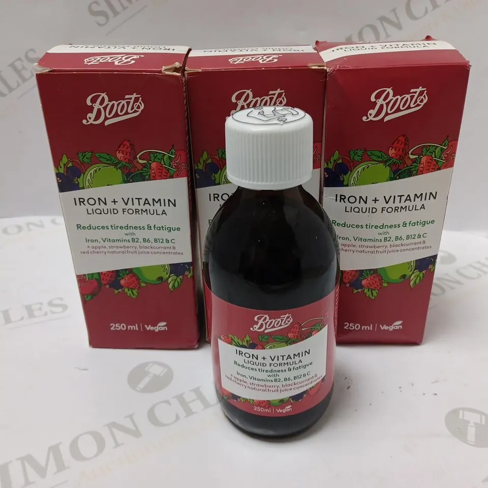 LOT OF 3 BOOTS IRON + VITAMIN LIQUID FORMULA (3 x 250ml)
