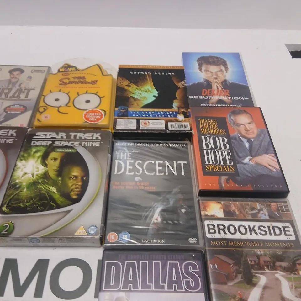APPROXIMATELY 16 ASSORTEDS DVDS AND BOX SETS TO IINCLUDE; STAR TREK DS9, DALLAS, BROOKSIDE & MORE