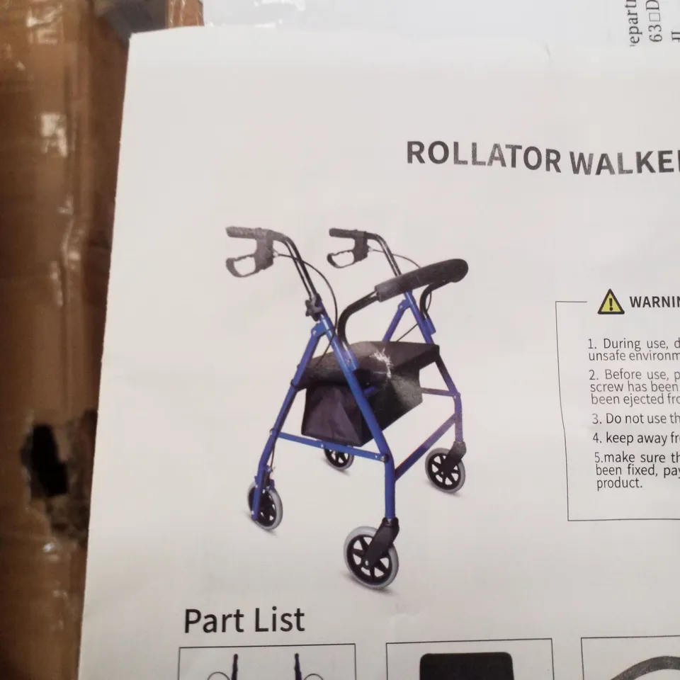 BOXED BONNLO ROLLATOR WALKER - BLUE