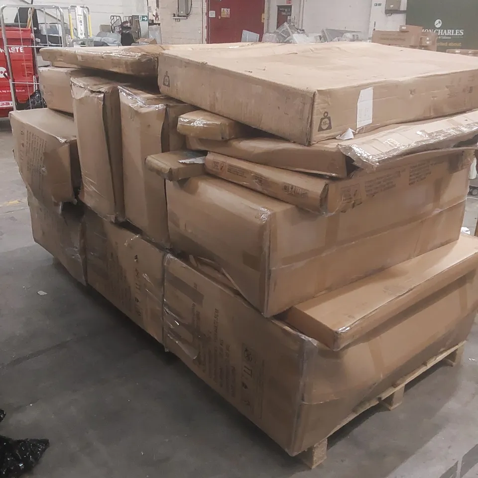 PALLET CONTAINING A VERY LARGE QUANTITY OF ASSORTED DESIGNER GARDEN FURNITURE PARTS