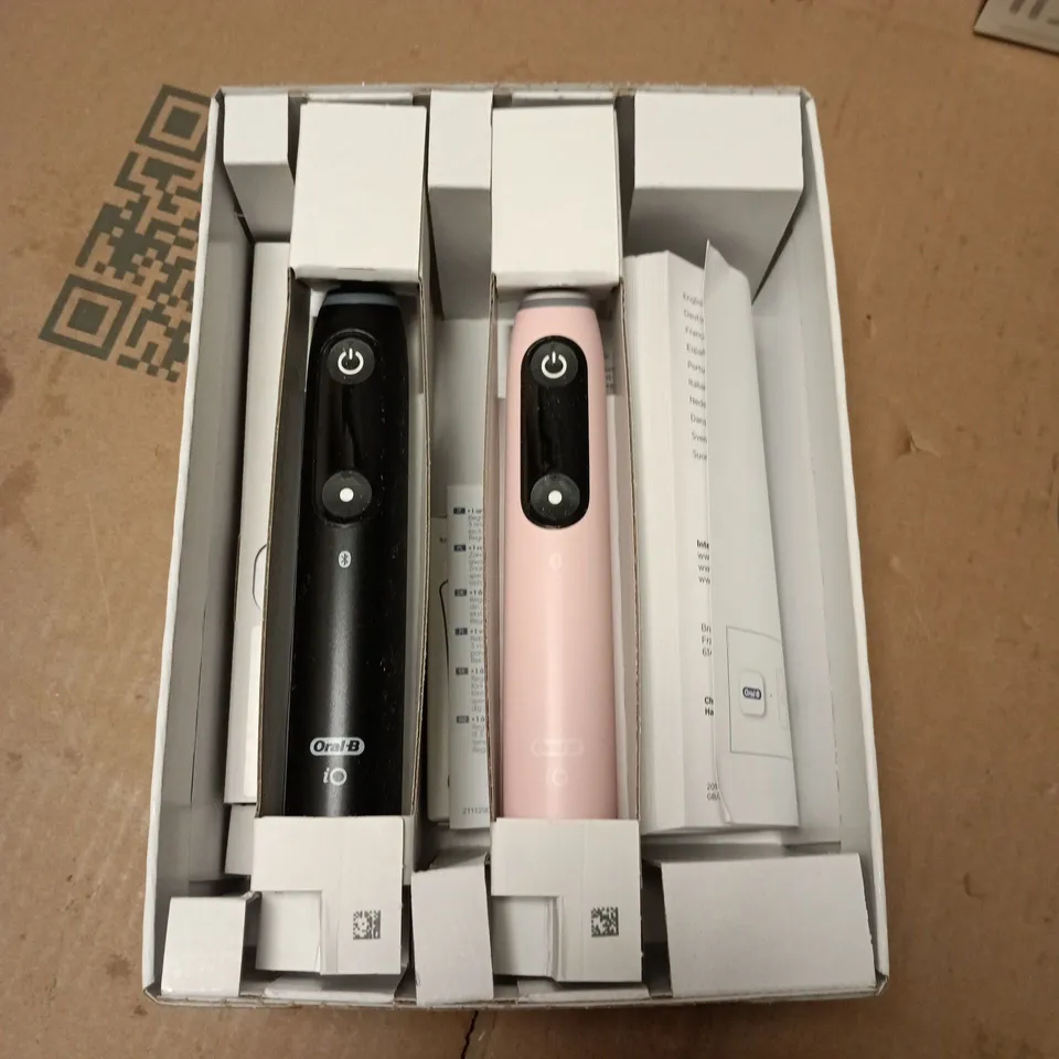 ORAL-B IO SERIES 6 DUO ELECTRIC TOOTHBRUSHES – BLACK & PINK, 2-PACK