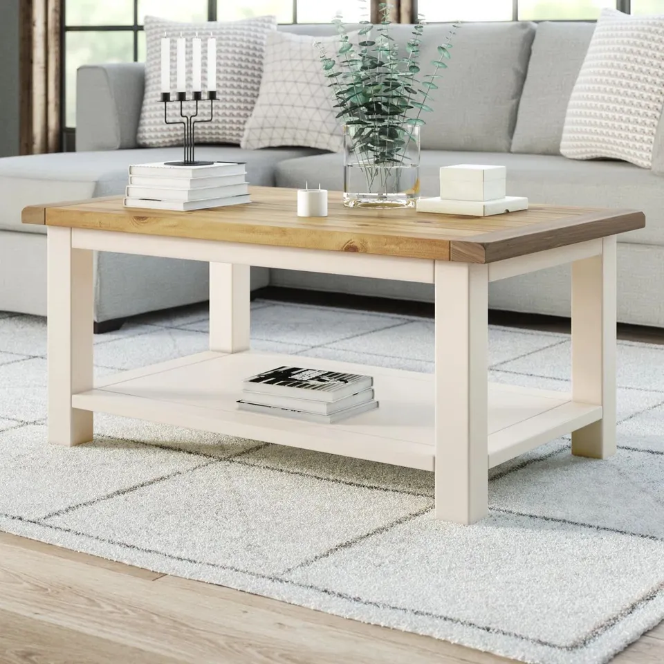 BOXED POMPEY 4 LEGS COFFEE TABLE WITH STORAGE (1 BOX)