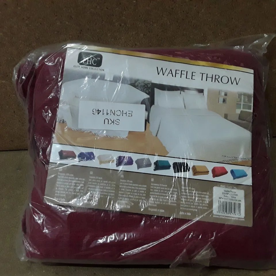 BRAND NEW ELITE HOME COLLECTION WAFFLETHROW - WINE