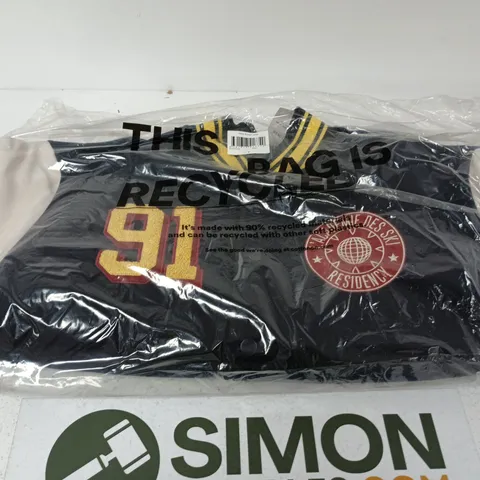 BOX OF APPROXIMATELY 3 ASSORTED VARSITY BOMBER JACKETS IN SIZES SMALL