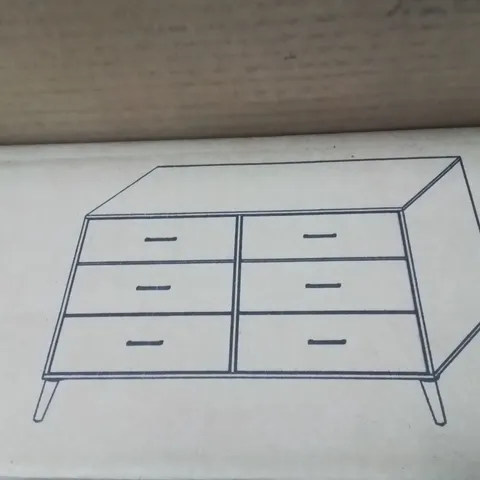 BRAND NEW JANET 6 DRAWER DRESSER -NATURAL OAK- [2BOXES]