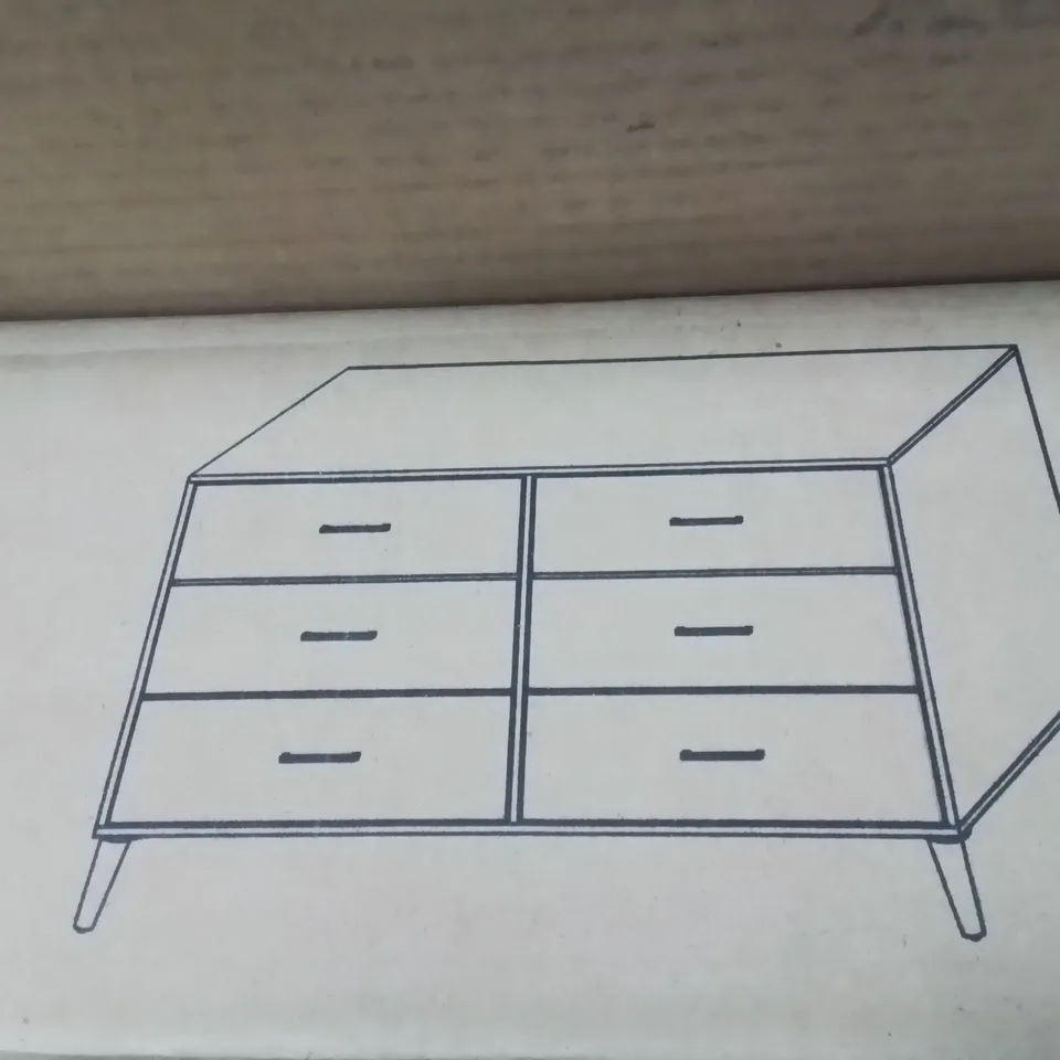 BRAND NEW JANET 6 DRAWER DRESSER -NATURAL OAK- [2BOXES]