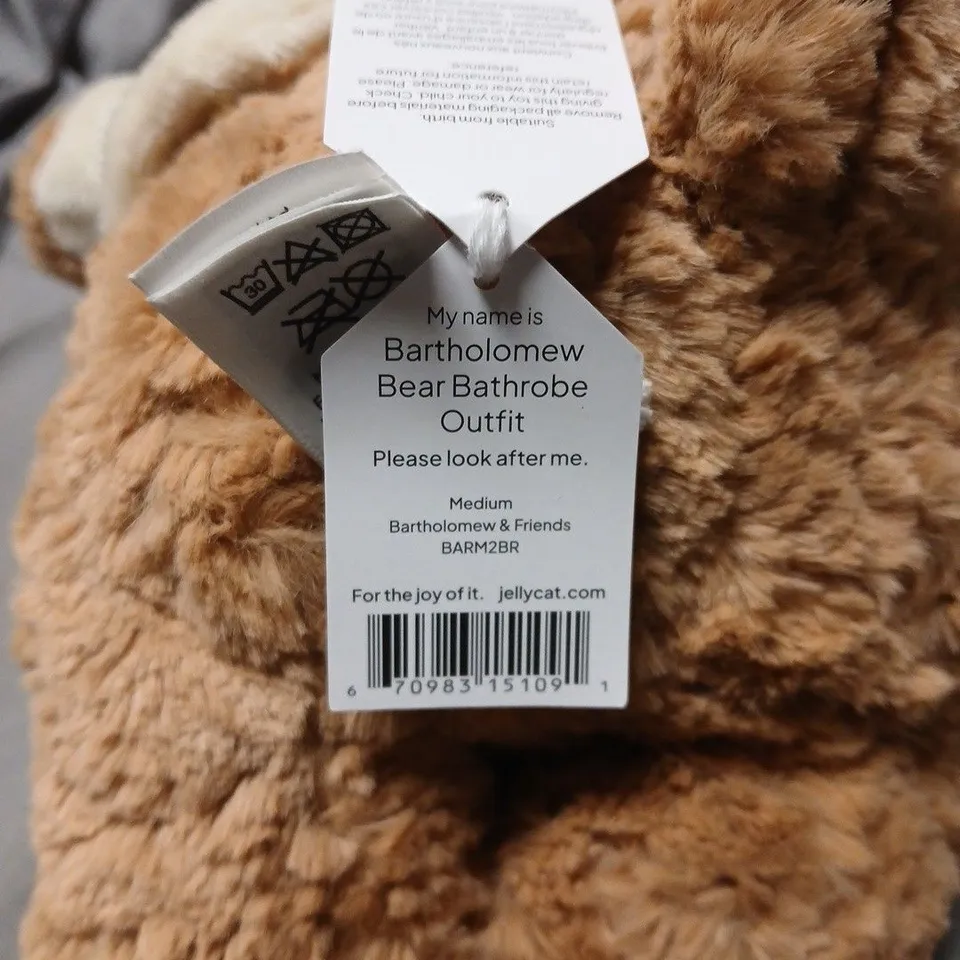 JELLYCAT BARTHOLOMEW BEAR BATHROBE OUTFIT – PLUSH SOFT TOY