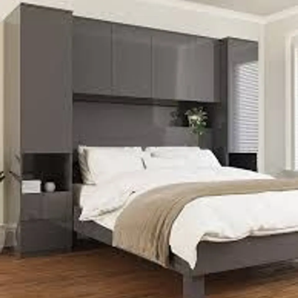 BOXED LAYTON GLOSS OVERBED UNIT - GREY GLOSS (5 BOXES)