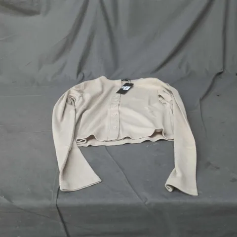 RISING BEIGE KNIT SET OF TOP AND TROUSERS, SIZE S/M