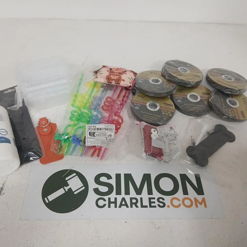 ASSORTED TOOLS, HARDWARE & CLEANING ITEMS – CUTTING DISCS, TUBE ROLLER KIT AND CAUSTIC SODA