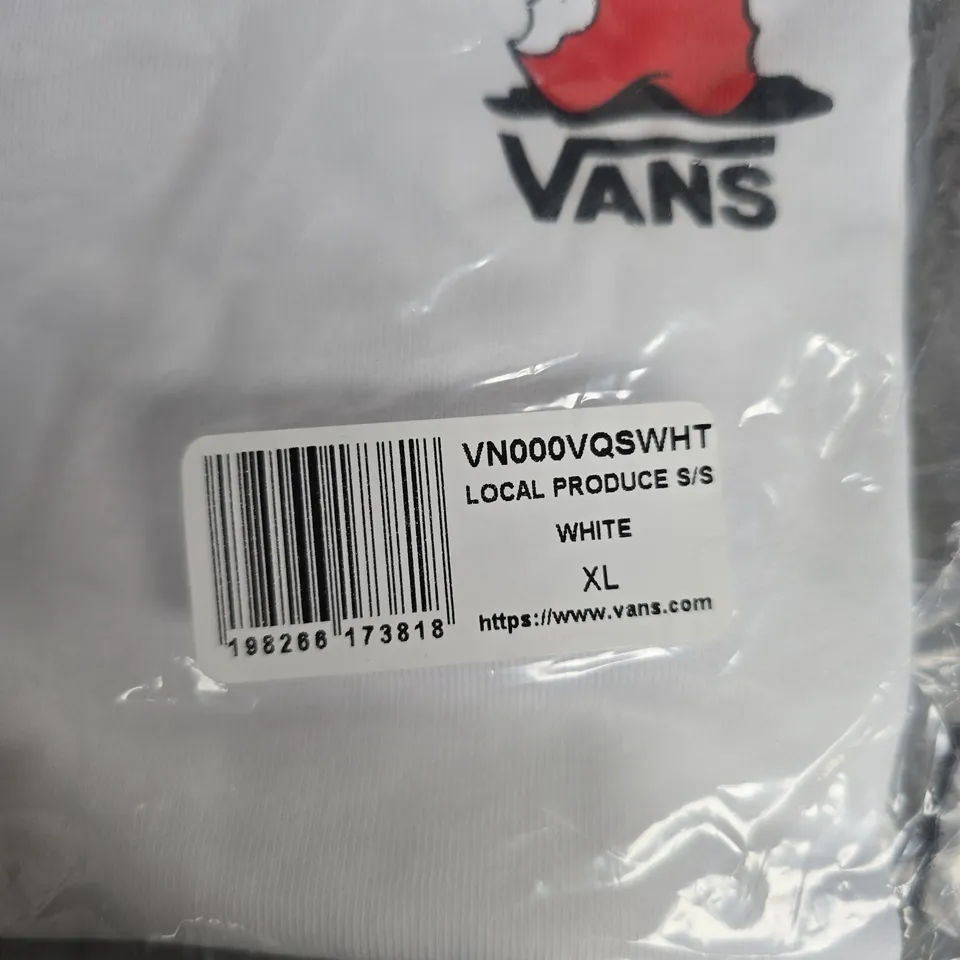 BAGGED VANS CLASSIC FIT LOCAL PRODUCE SS T-SHIRT – WHITE, XL