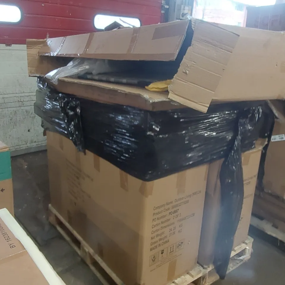 PALLET CONTAINING A LARGE QUANTITY OF ASSORTED GARDEN FURNITURE PARTS ECT
