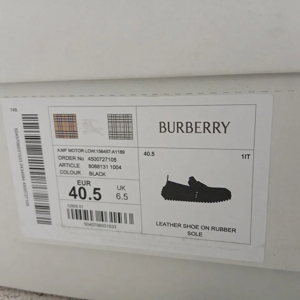 BURBERRY LEATHER SLIP-ON SHOES WITH RUBBER SOLE – UK 6.5 (EU 40.5)