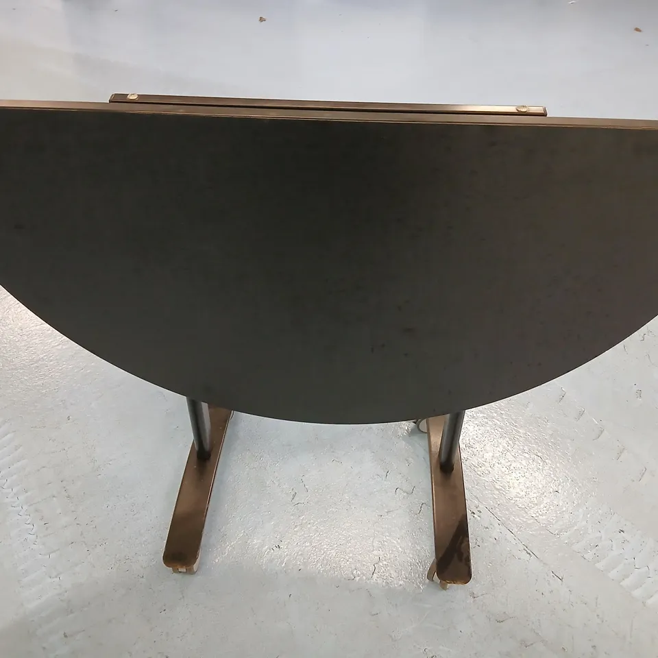 TWO FOLDABLE HALF MOON TABLES