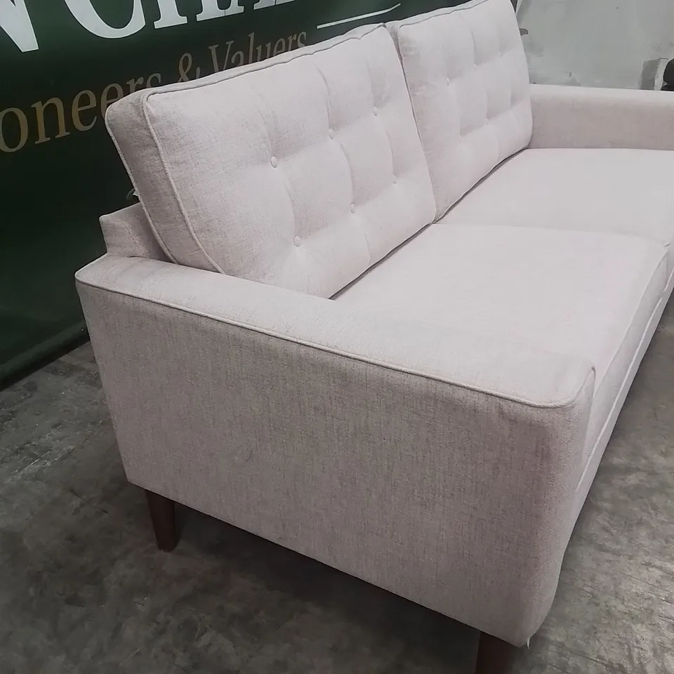 QUALITY DESIGNER EX SHOWROOM 3 SEATER FABRIC UPHOLSTERED SOFA
