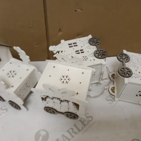 HOME REFLECTIONS PRE-LIT WOODEN WHITE TRAIN DECOR